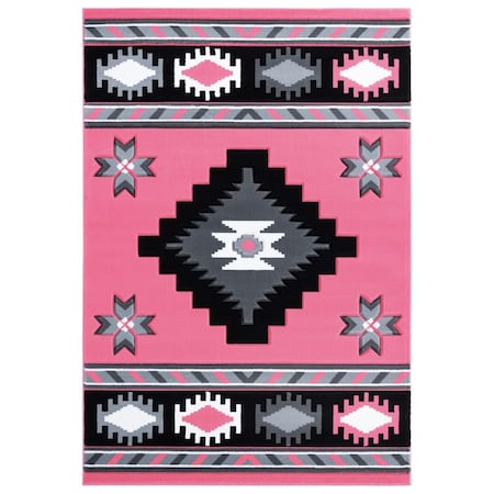 Manmade 2 ft. 7 in. x 4 ft. 2 in. Bristol Caliente Pink Rectangle Rug MA3095107